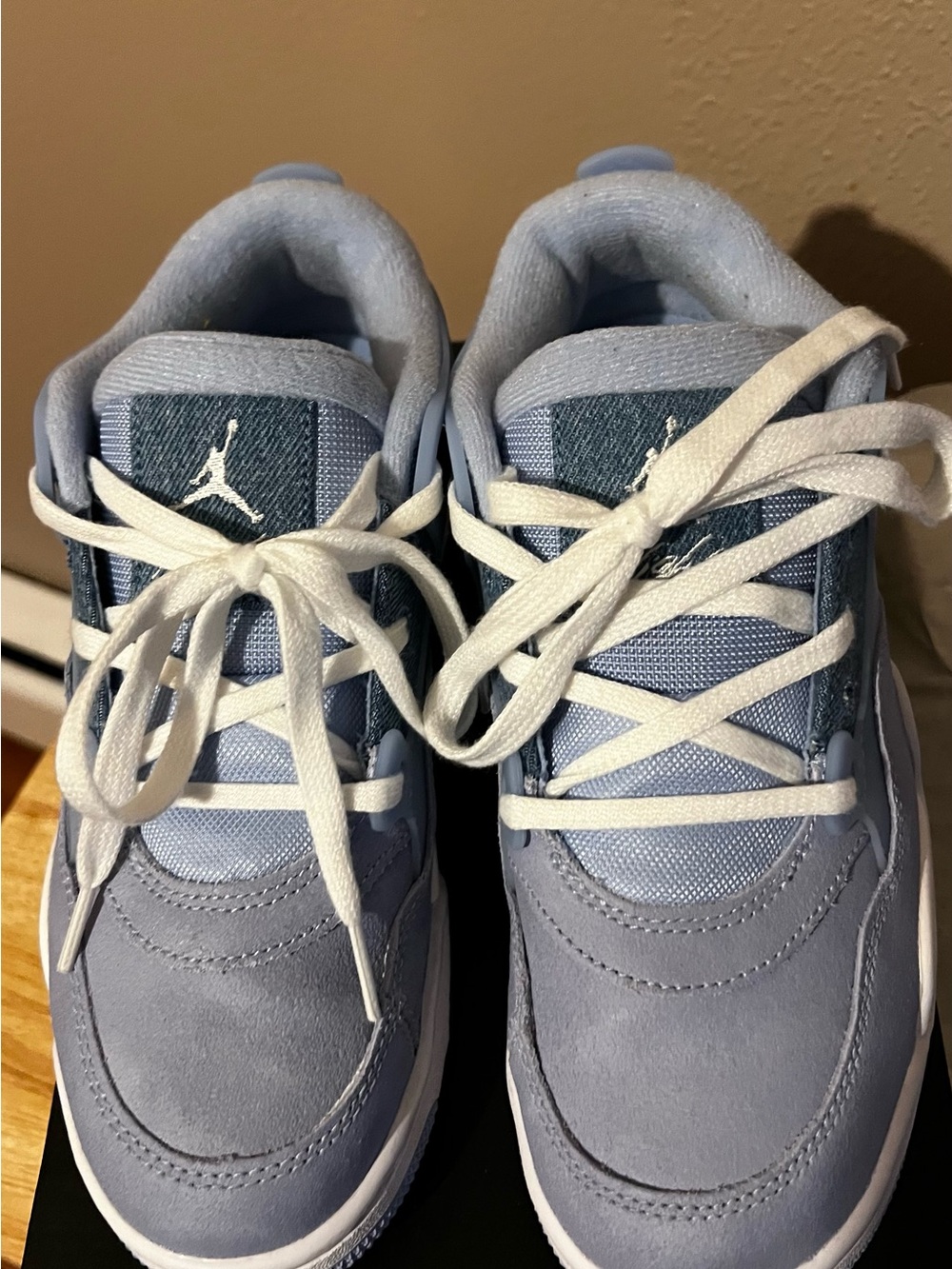 Jordan Kids Blue Low-Top Sneakers with White Laces